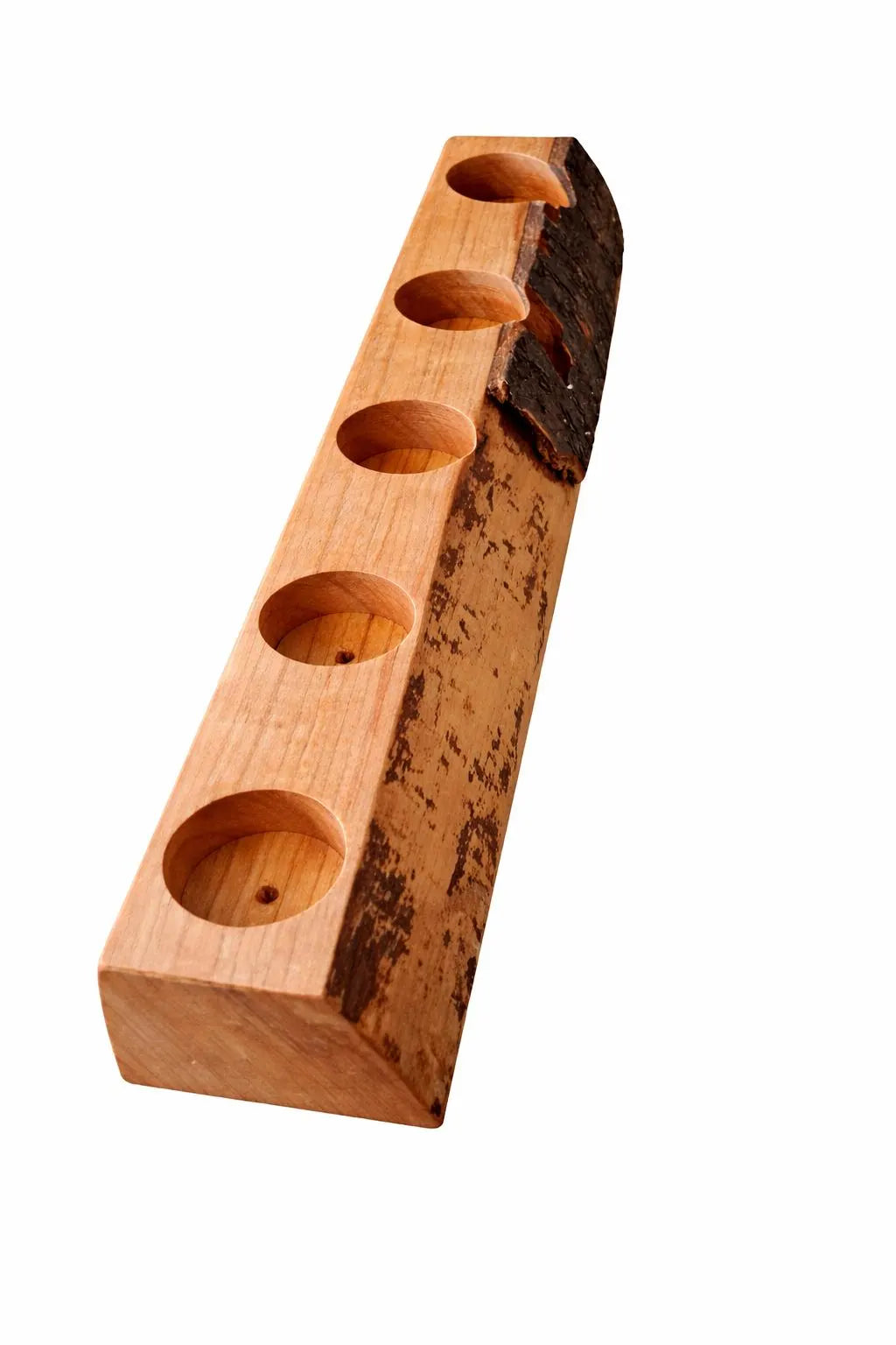 Handgefertigter Teelichthalter aus Kirschholz | 5-flammig | 44 cm