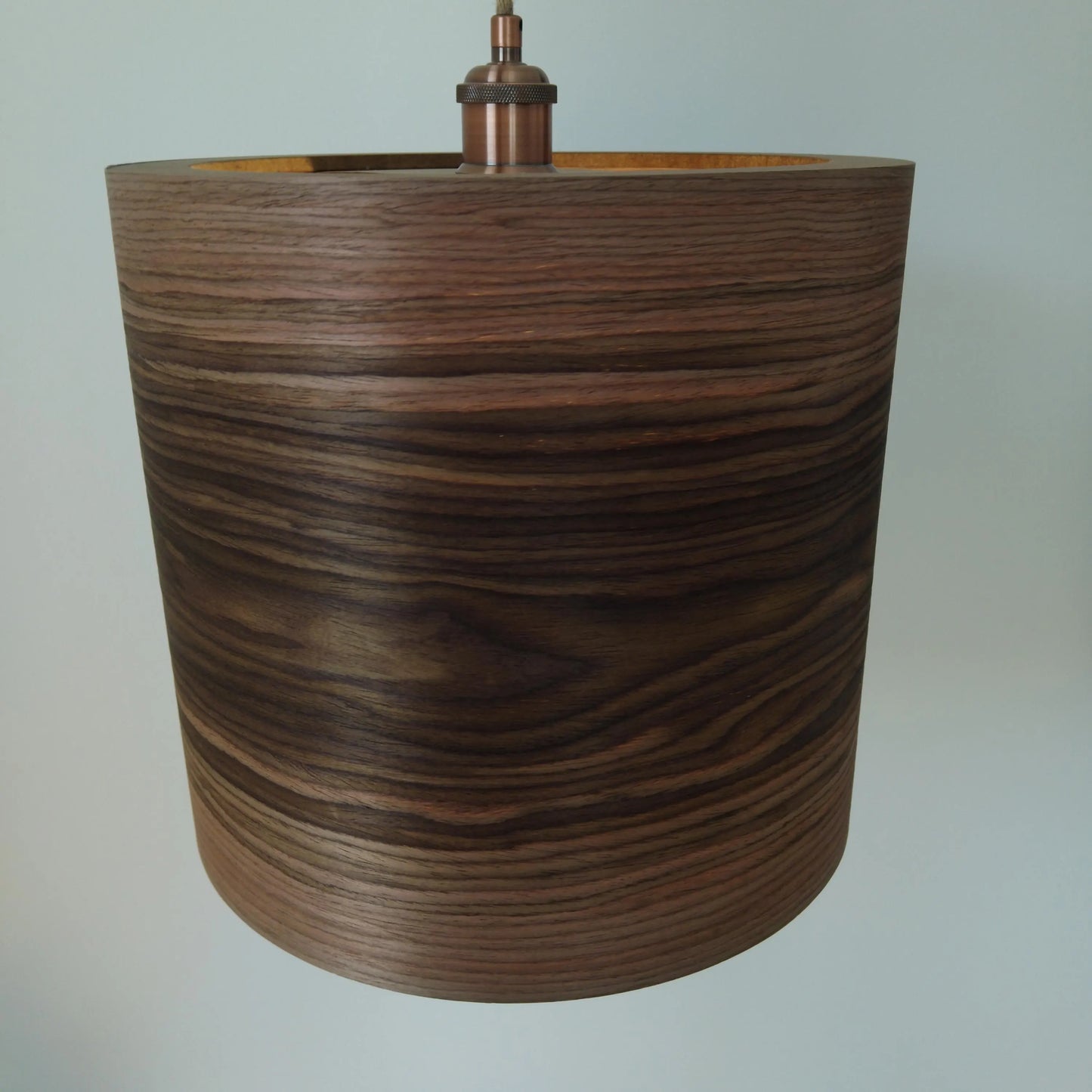 Handgefertigter Lampenschirm aus Holzfurnier Nussbaum | Ø 35 cm