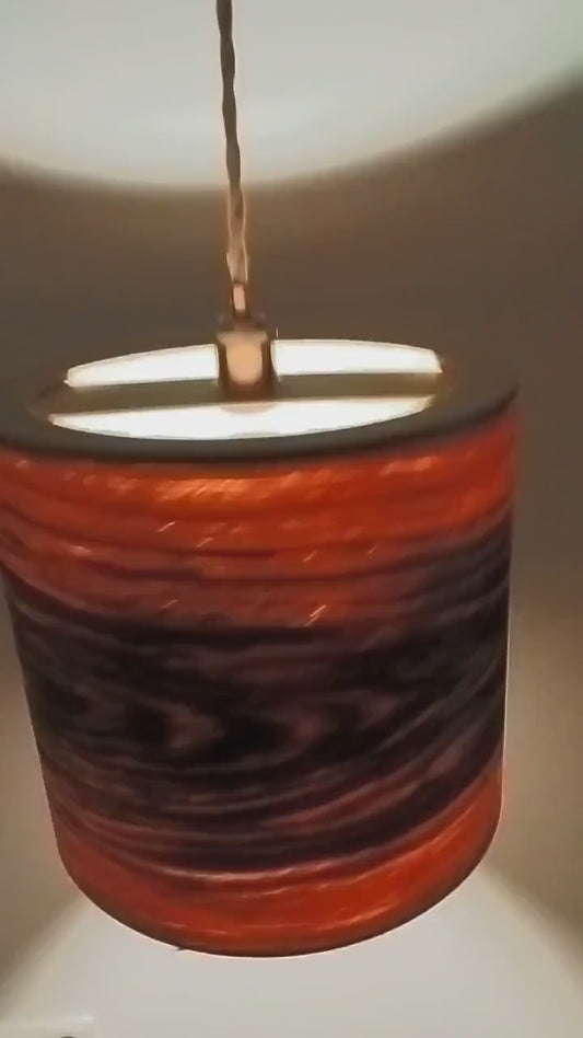Handgefertigter Lampenschirm aus Holzfurnier Nussbaum | Ø 35 cm