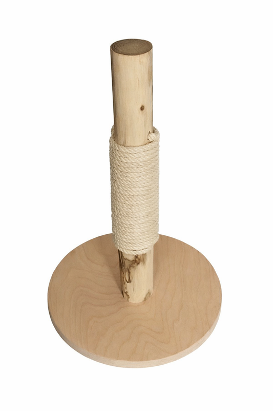 Kratzbaum aus Echtholz mit Sisalseil