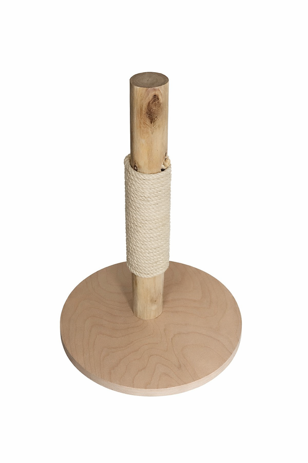 Kratzbaum aus Echtholz mit Sisalseil